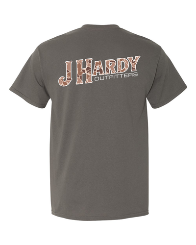 Embrace the spirit of the wild with the "Corpo Camo" t-shirt! This classic-fit tee features the bold "J Hardy" inscription filled with camouflage. It's a perfect way to showcase your love for the outdoors and your affiliation with the J Hardy brand.