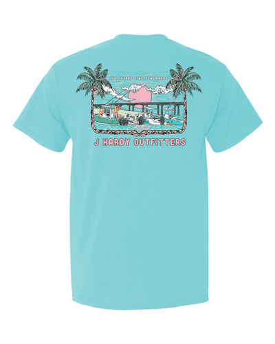 Channel your inner islander with our relaxed-fit "Island Time" t-shirt! This comfy tee features a vibrant illustration depicting a quintessential beach scene: boats bobbing on turquoise waters, people basking in the sun, and the carefree spirit of island life.