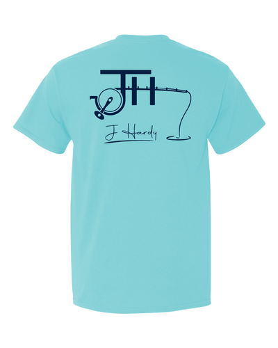 Hook onto heritage with the dynamic "Reel Corpo" J Hardy t-shirt! This classic-fit tee features a unique design where the J Hardy initials are cleverly crafted into a functioning fishing reel. It's a symbolic representation of the J Hardy brand's dedication to the art of fishing and the spirit of adventure.